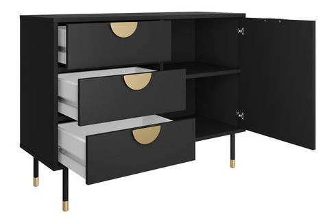 Komoda Tivaso 1D3SZ (čierna + zlatá) 