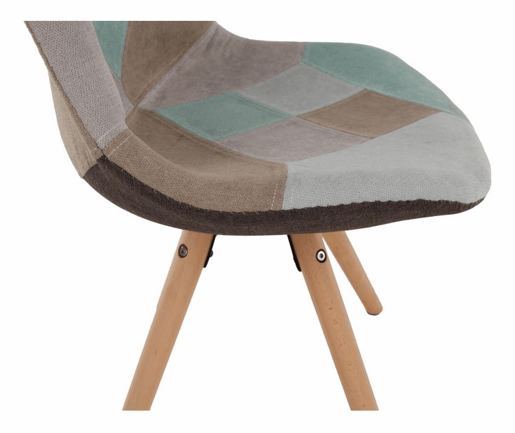 Jedálenská stolička Glority (mentolový patchwork)