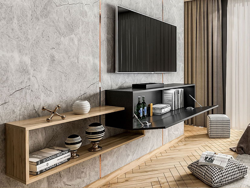 Masă TV/Dulap Pendara (Negru + wotan)