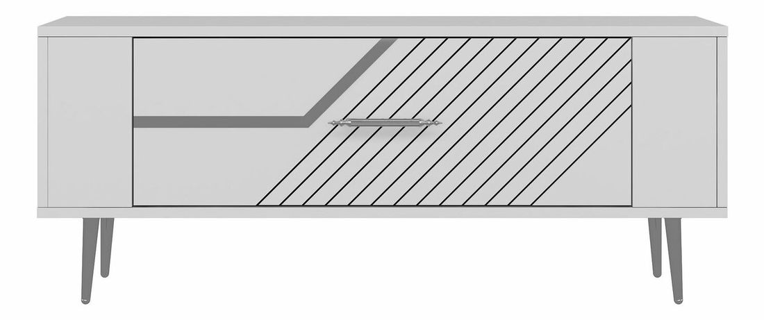 TV stolić/ormarić Retrotopic (bijela + srebrna)