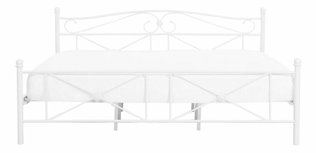Franciaágy 180 cm RANDEZ (ágyráccsal) (fehér)