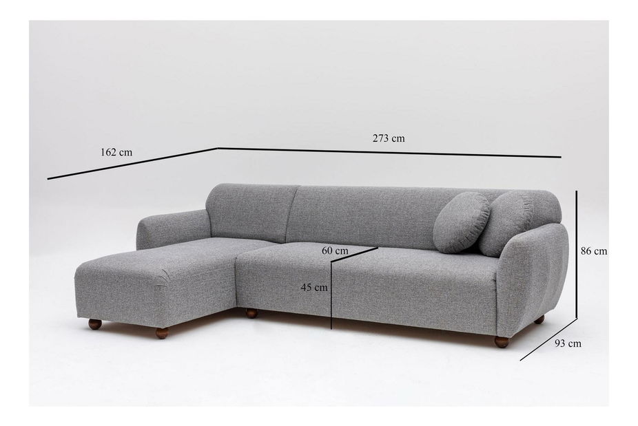 Colțar Edoletta 1 (S) (gri deschis)