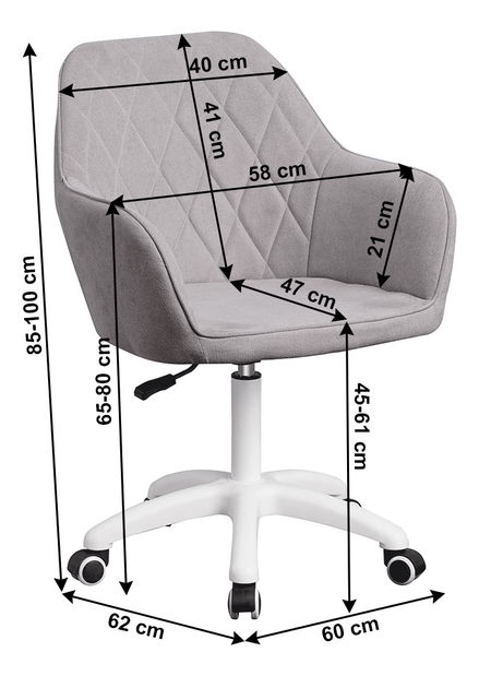 Scaun de birou Senta (gri)