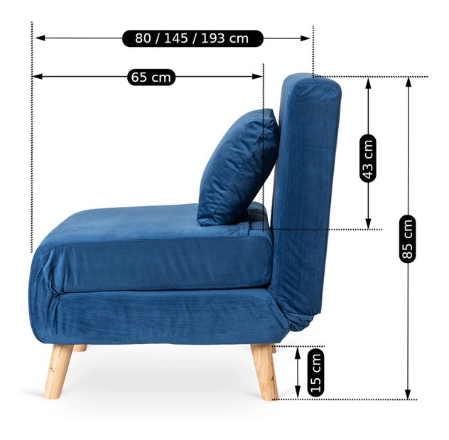 Rozkladacie kreslo Motecacleta 1 (námornícka modrá) 
