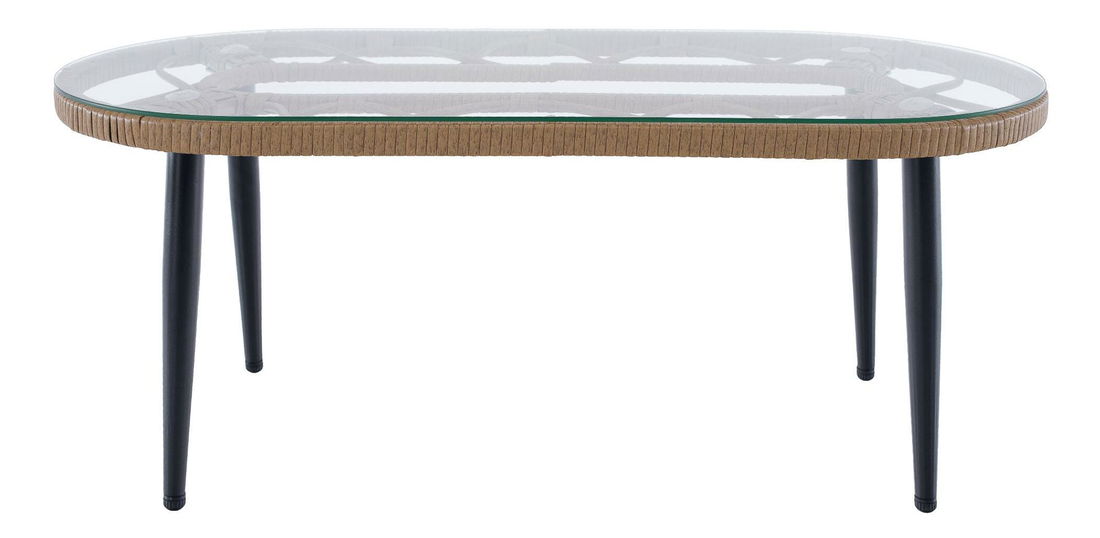 Set mobilier de grădină Arala (natural + bej + negru) (pentru 4 persoane)