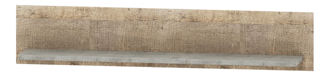 Polica 140 cm Bennie (siva + pješčani hrast)