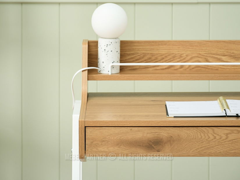 PC asztal Borge (tölgy + fehér)