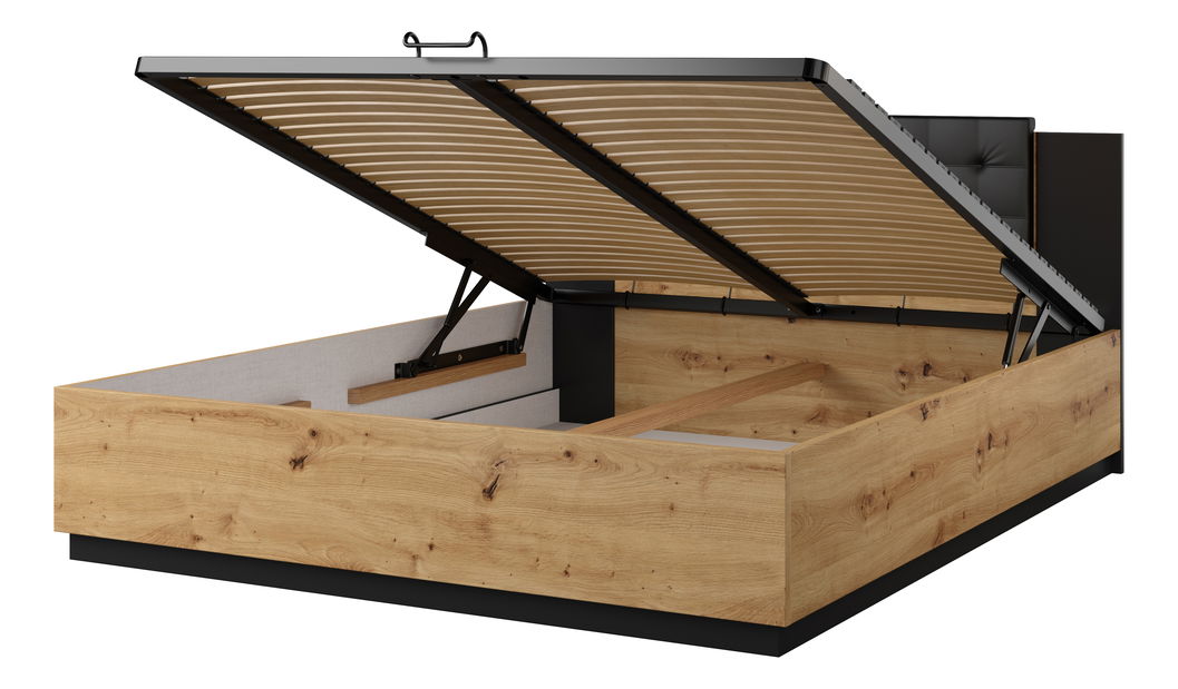 Bračni krevet 160 cm Signat (s prostorom za odlaganje) (hrast artisan)