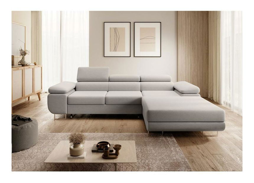 Kutna garnitura Grande (D) (siva + krom)