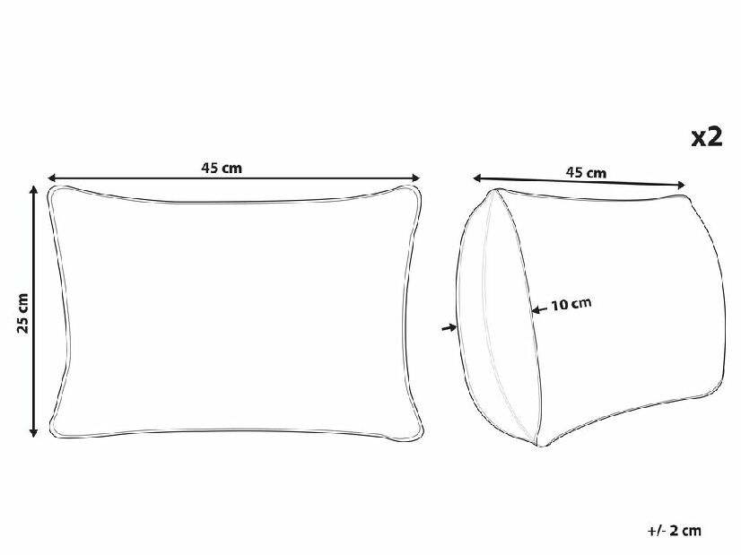 Sada 2 ozdobných vankúšov 25 x 45 cm Hakko (zelená)