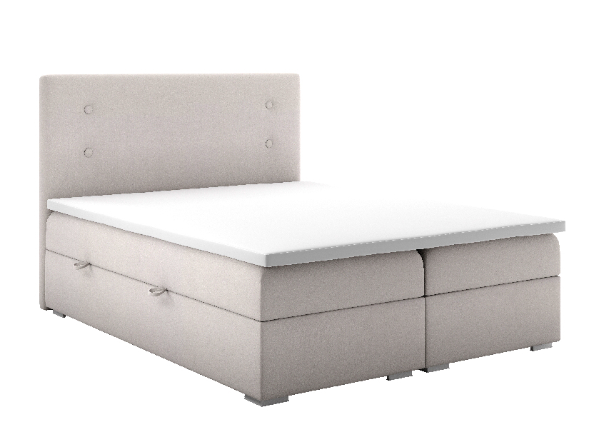 Franciaágy Boxspring 140 cm Grini (bézs) (tárolóhellyel)