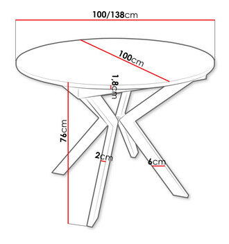 Masă sufragerie extensibilă Ulnasia 100 (Negru + Alb arctic) (pentru 2-4 persoane)