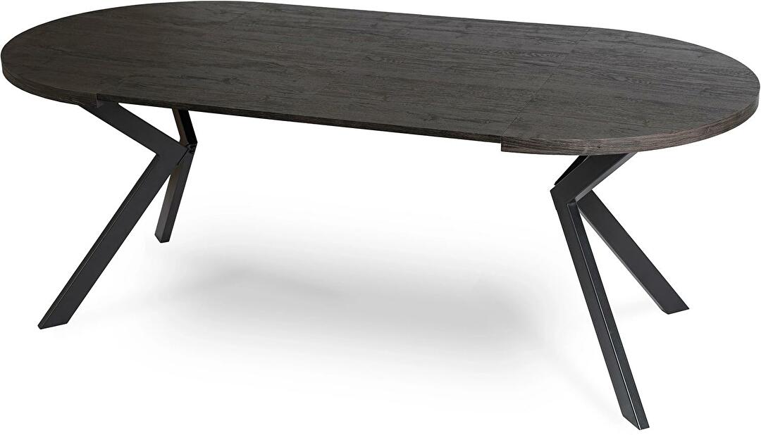Rozkladací jedálenský stôl Lavar (čierna) (pre 4-10 osôb)