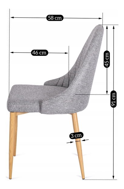 Jedálenská stolička Trasladal (sivá) 