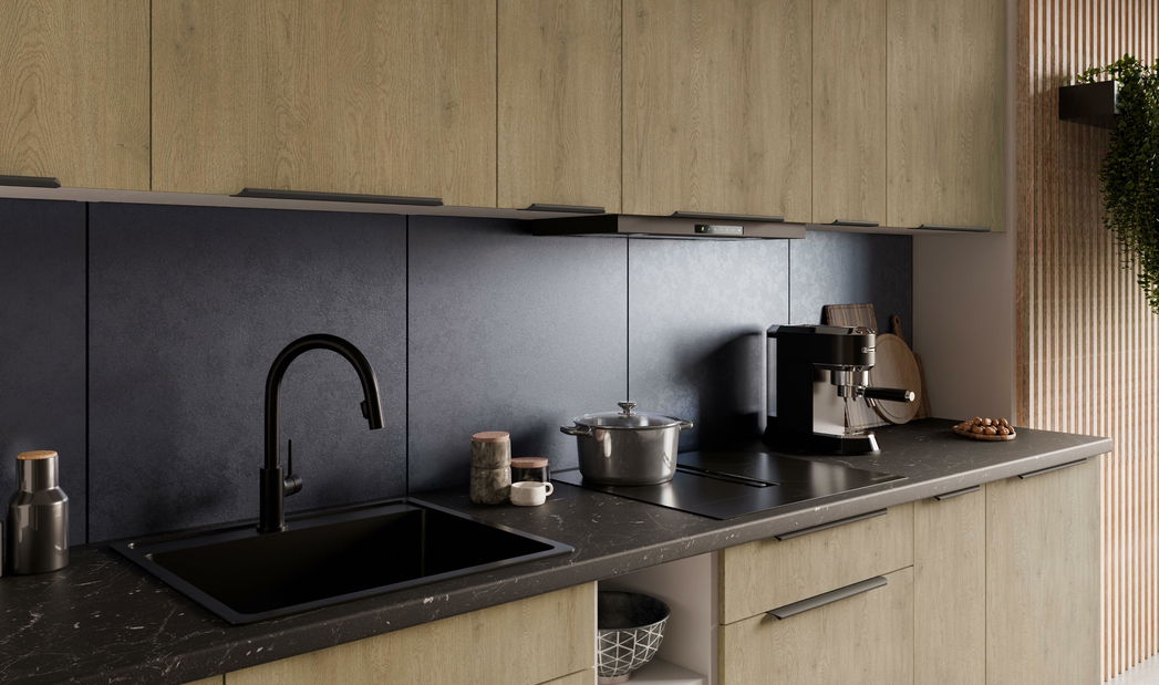 Bucătărie 300 cm Carminia 4 (stejar cremona + alb)