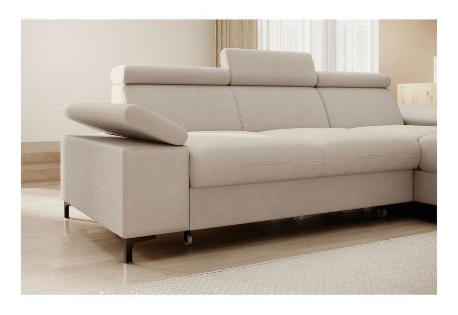 Sarokkanapé Miles (J) (világos bézs + fekete)