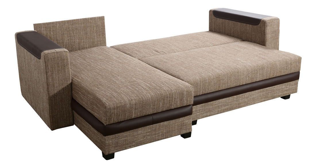 Rohová sedačka Bono (svetlohnedá + hnedá) (L)