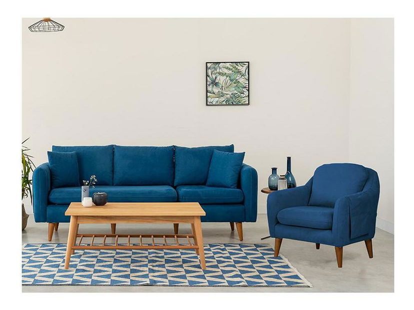 Set canapea fotoliu Sanfrisco TKM (Albastru închis)