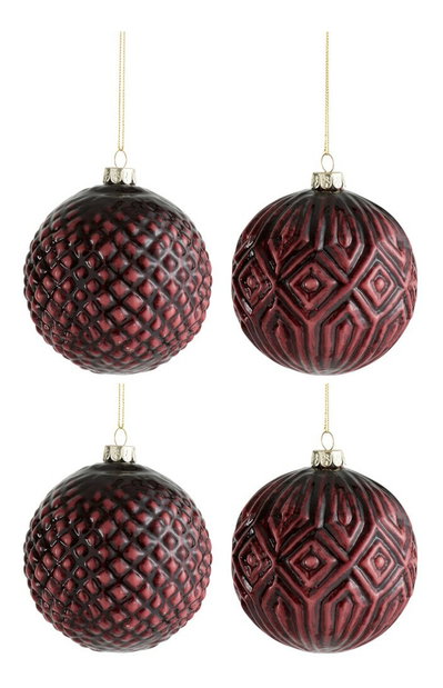 Dekoratívny predmet Jolipa Vianočná dekorácia Exquisite Sapphire (10x10x10cm) (Červená)