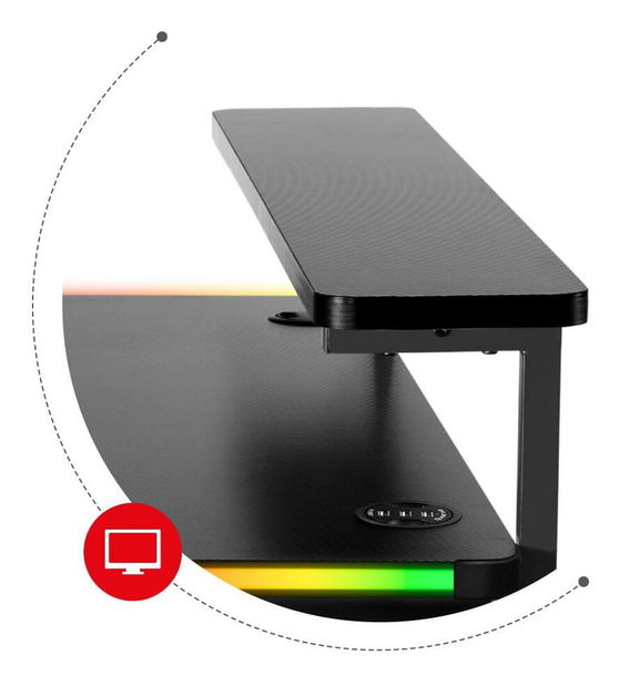 PC stolić Hyperion 5.0 (crna + šarena) (s LED rasvjetom)