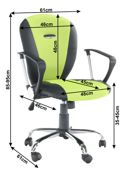 Irodai fotel Tabarez 1513 (sárga + fekete)