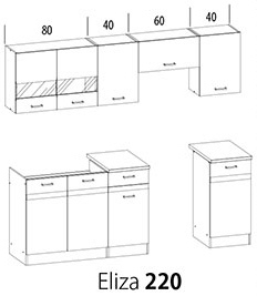 Kuchyňa Estell 220 cm