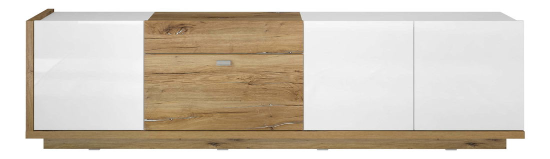 TV stolík Laree Typ 40 (dub flagstaff + lesk biely)