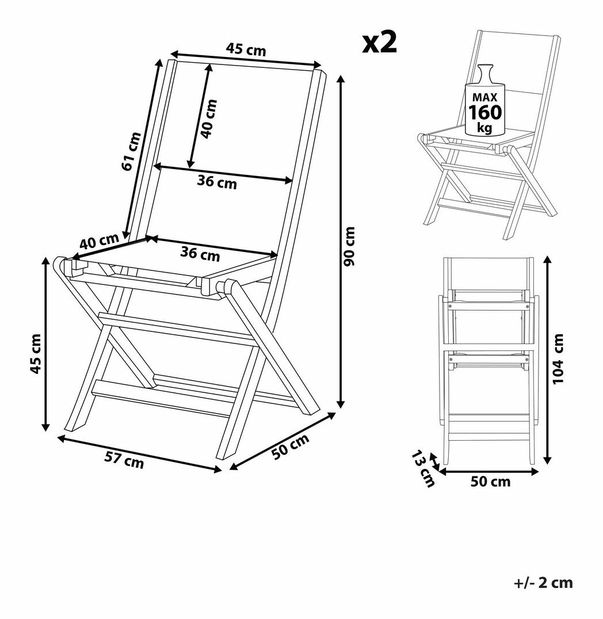 Set scaune 2 buc. Cessi (gri)