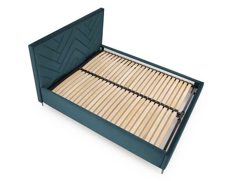 Manželská posteľ 160 cm Mondelo 160 (bez čela postele) (s úložným priestorom) (s roštom) (tmavozelená)