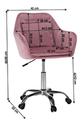 Uredska fotelja Siegen (ružičasta + krom)