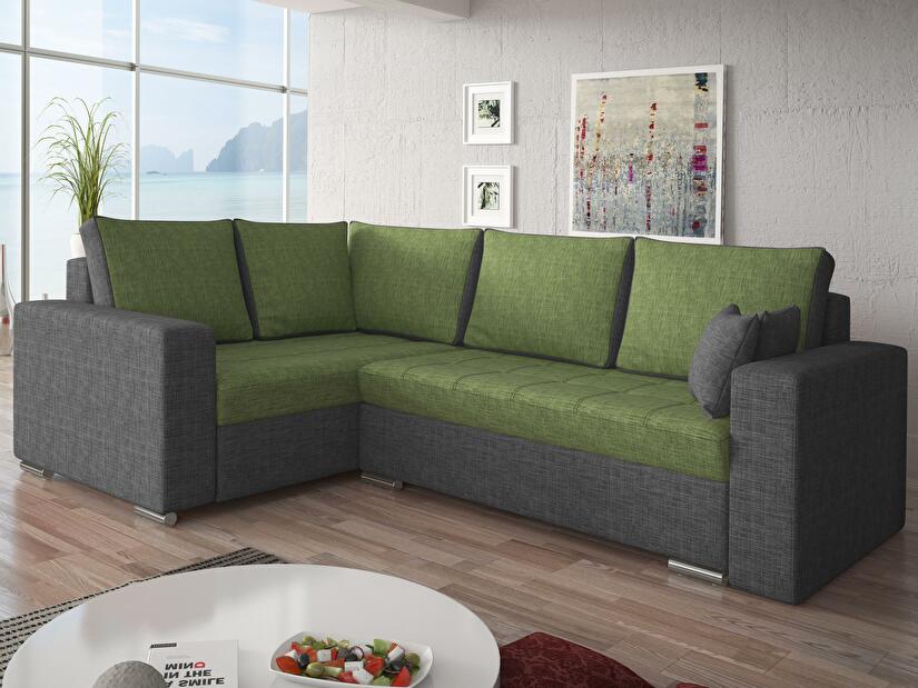 Sarok kanapé Valentina Bis (zöld + szürke) (B)
