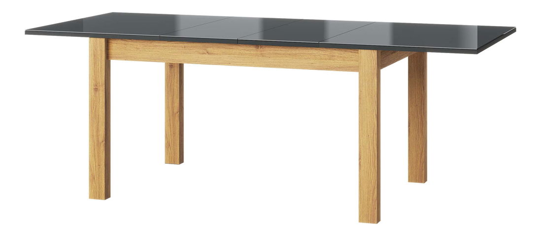 Blagovaonski stol Kogro 40 (hrast camargue + crna mat) (za 4 do 8 osoba)