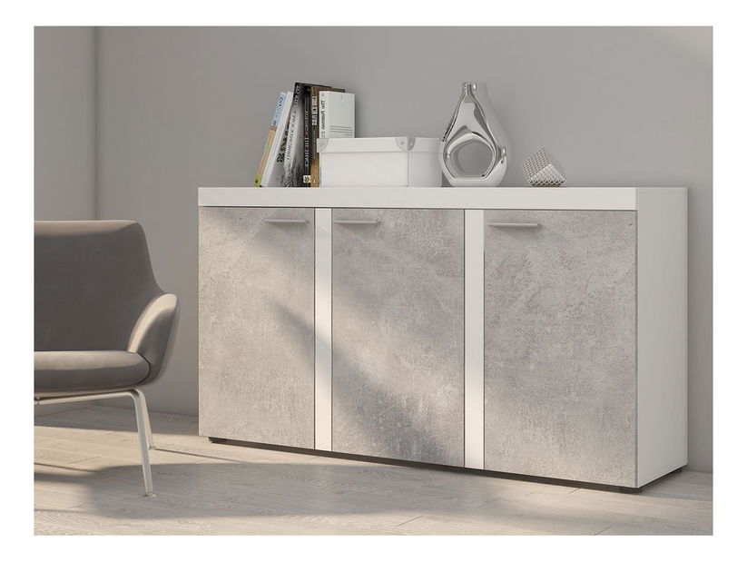 Komoda Rokara 2 (bijela + beton)