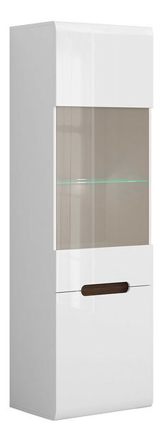 Vitrína BRW Azteca Trio REG1W1D/19/6 (biela + lesk biely)