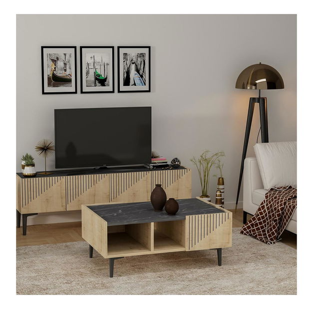 Konferenčný stolík Tomune 1 (dub + čierna) 