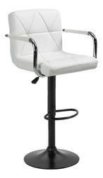 Scaun de bar – Tempo Kondela – Fibie (piele ecologică albă + neagră) *RESIGILAT