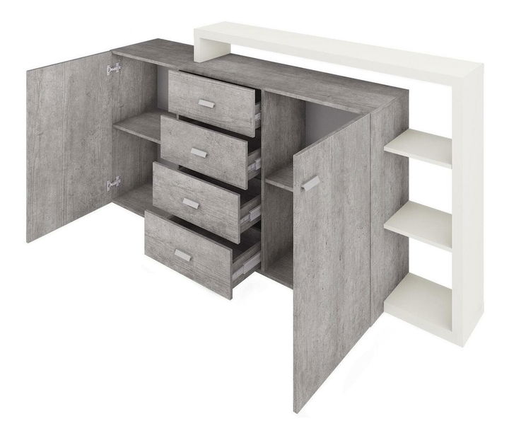 Comodă Bilsby Typ 27 (beton colorado + Alb)
