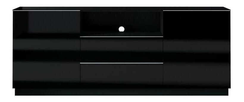 TV asztal / szekrény Henry Typ 25 (fekete + magasfényű fekete)