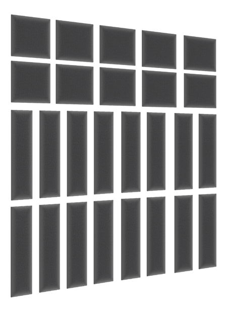 Set 26 panouri tapițate Quadra 120x195 cm (Gri)