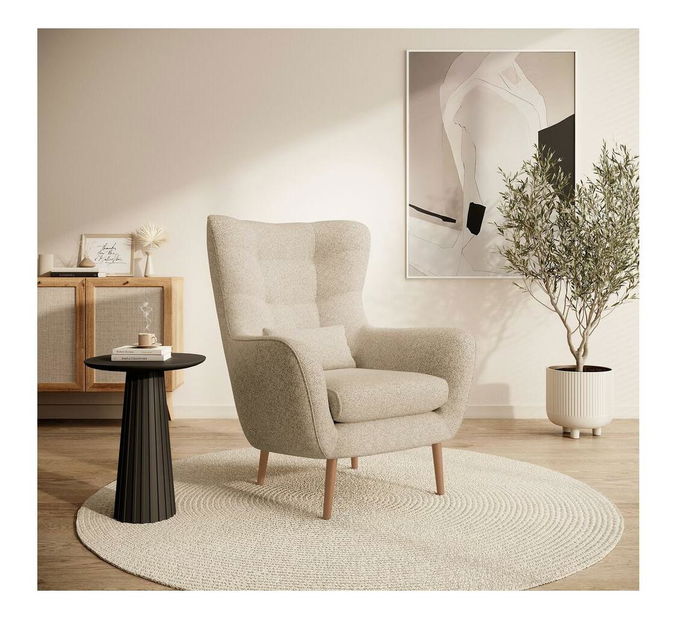 Fotoliu cu suport picioare Veneza VZ2 (bej + fag)