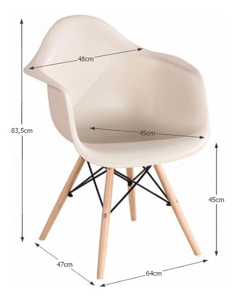 Jedálenská stolička Damiron PC-019 (capuccino)