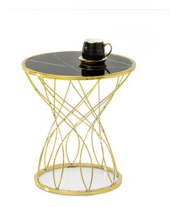Măsuță de cafea Favorezcan (negru + auriu)