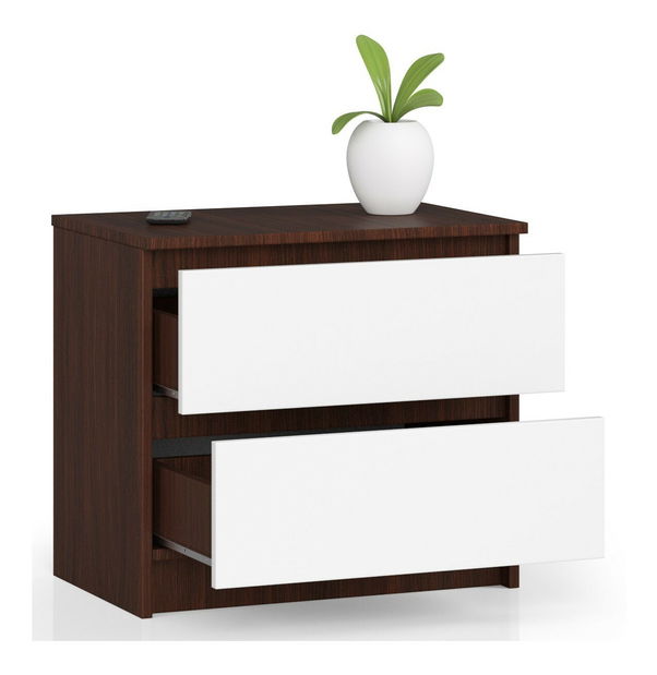 Éjjeliszekrény Kalista (wenge + fehér)