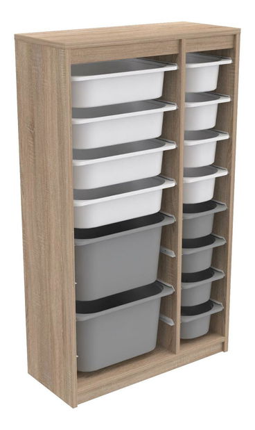 Organizator jucării Dremonka 6 (Stejar sonoma + alb + Gri)