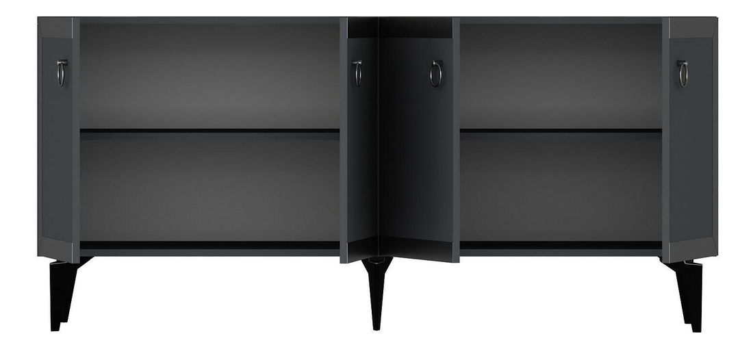 Szekrény Muvuta 1 (antracit + ezüst) 