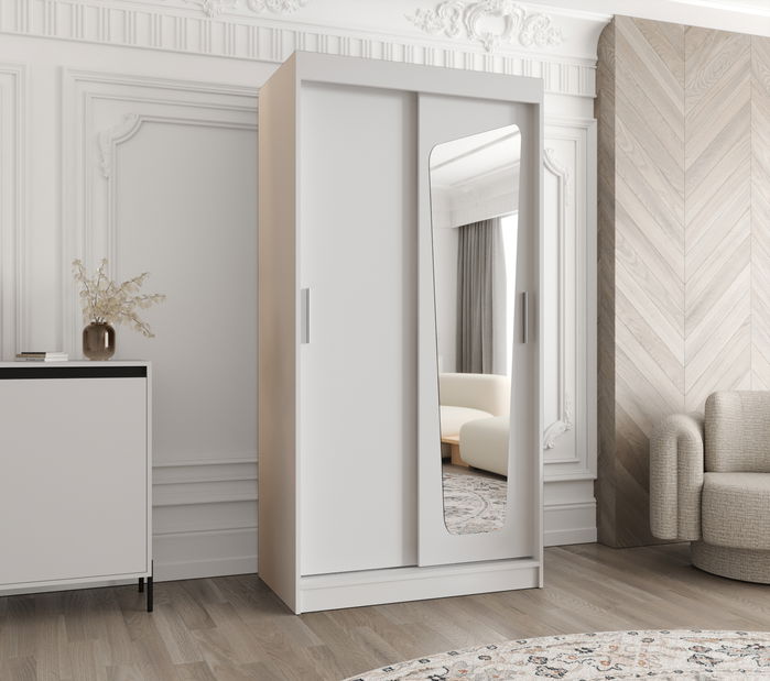 Dulap de haine 100 cm Mokka (alb)