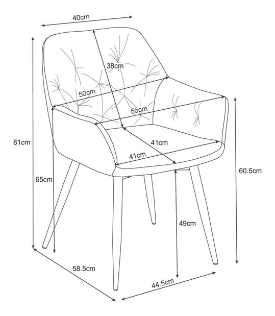 Set od 2 blagovaonske stolice Satya (crna)
