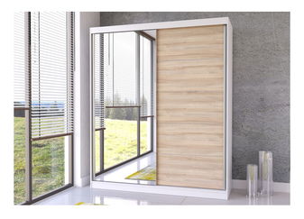 Šatníková skriňa Beyla 03 (biela + dub sonoma)