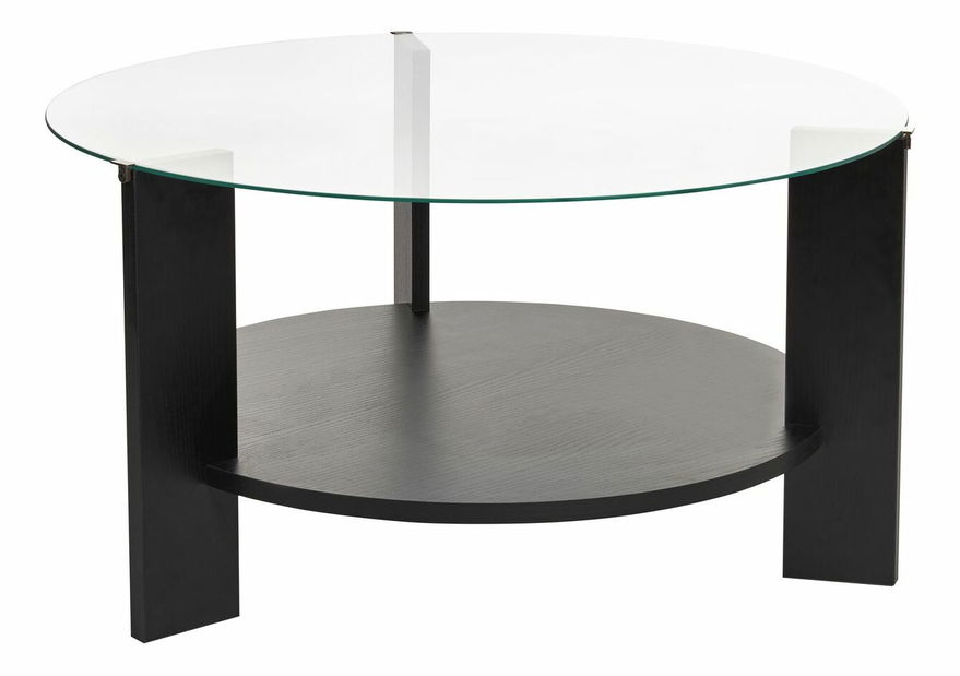 Stolić za kavu Claro (crno drvo + staklo)