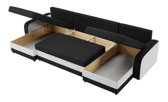 Sarokkanapé szett U Arian U (fekete)